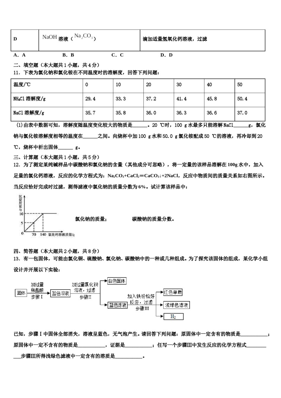 四川省江油市2023-2024学年初中化学毕业考试模拟冲刺卷含解析.doc_第3页