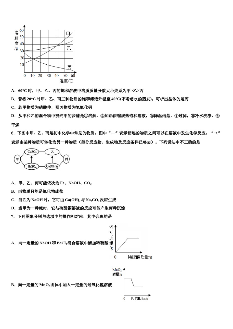 四川省眉山市市级名校2024届中考联考化学试题含解析.doc_第2页