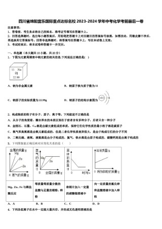 四川省绵阳富乐国际重点达标名校2023-2024学年中考化学考前最后一卷含解析.doc