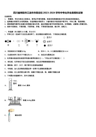 四川省绵阳市江油市市级名校2023-2024学年中考化学全真模拟试卷含解析.doc