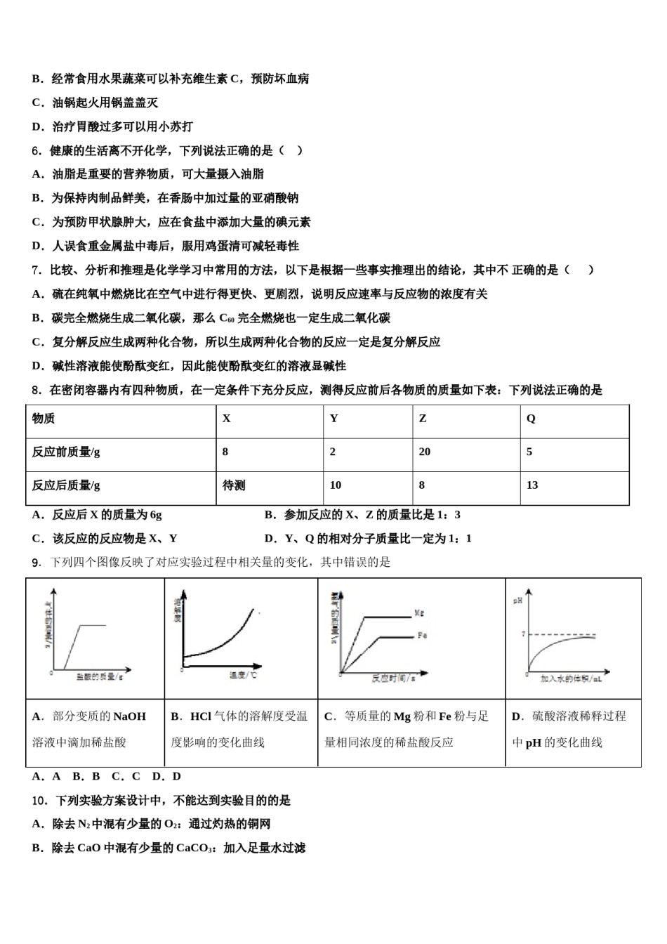 四川省资阳市桂花九义校2024年十校联考最后化学试题含解析.doc_第2页