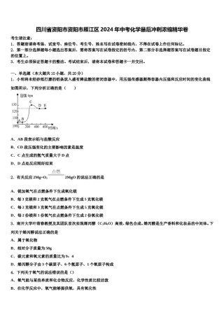四川省资阳市资阳市雁江区2024年中考化学最后冲刺浓缩精华卷含解析.doc