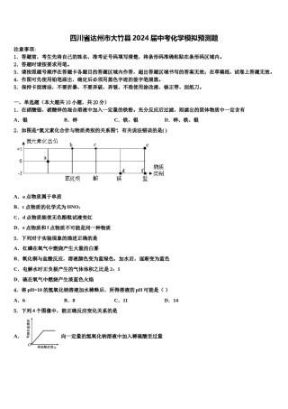 四川省达州市大竹县2024届中考化学模拟预测题含解析.doc