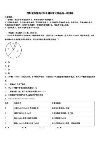 四川省金堂县2024届中考化学最后一模试卷含解析.doc