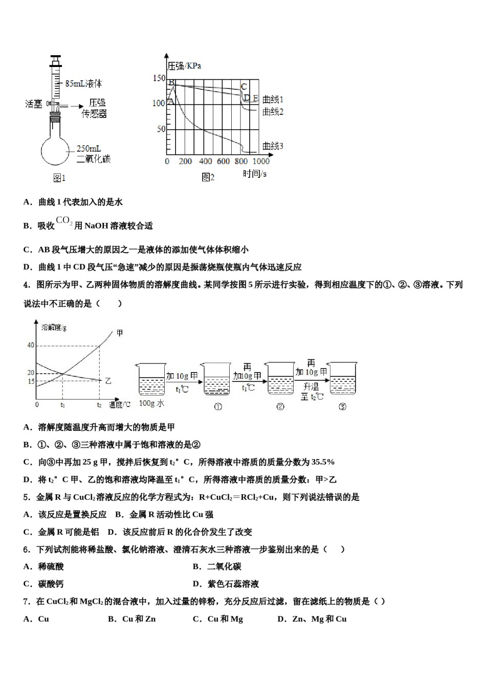 四川省雅安中学2024届中考化学押题试卷含解析.doc_第2页