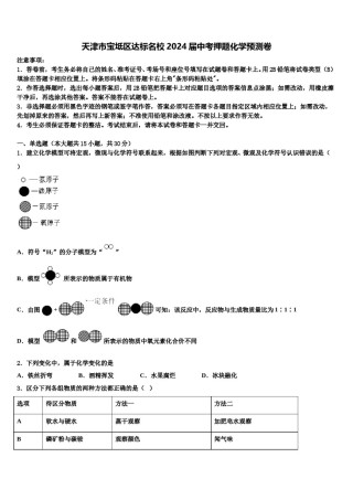 天津市宝坻区达标名校2024届中考押题化学预测卷含解析.doc