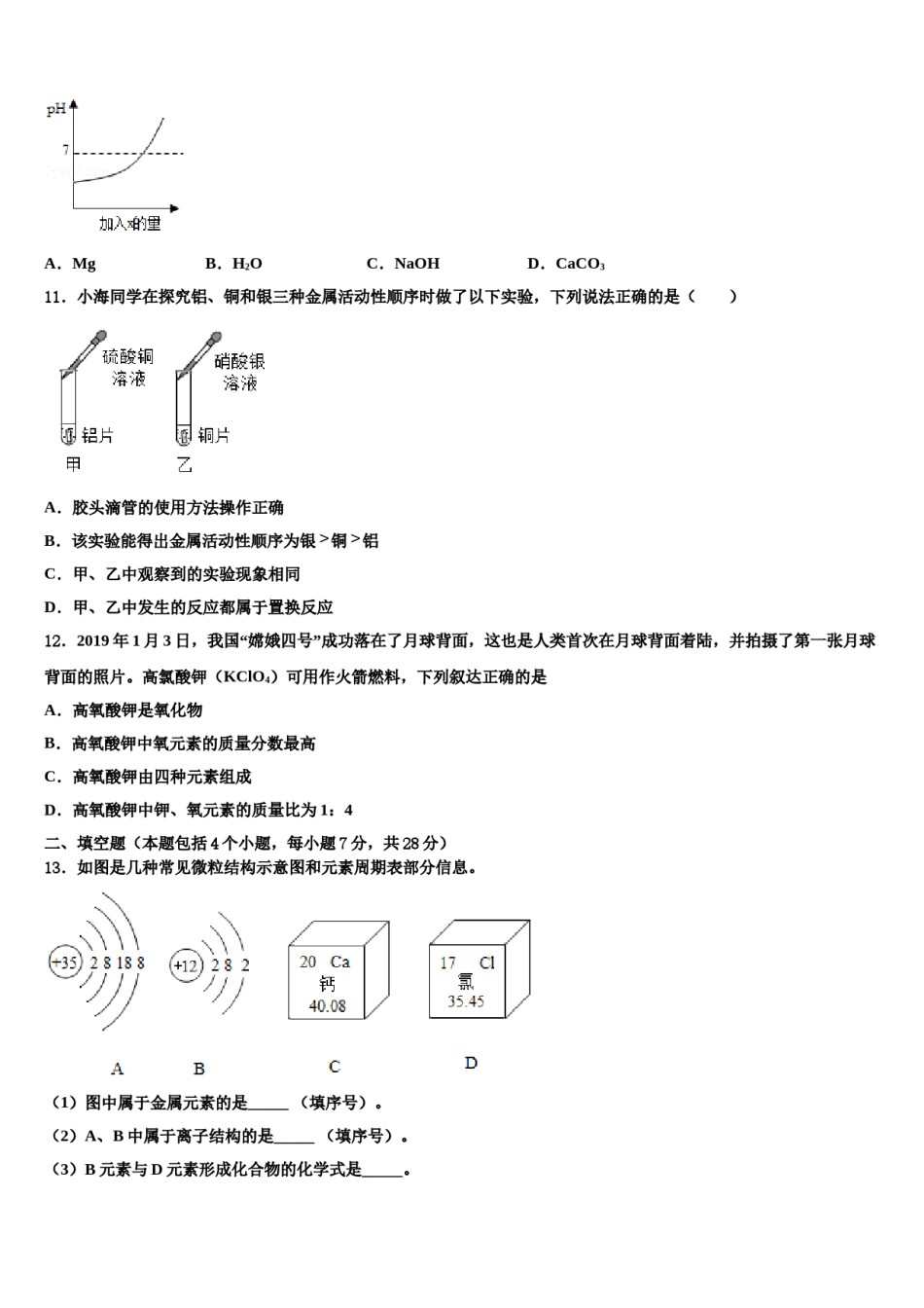 天津市河西区梅江中学2024届中考化学对点突破模拟试卷含解析.doc_第3页