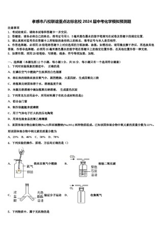孝感市八校联谊重点达标名校2024届中考化学模拟预测题含解析.doc