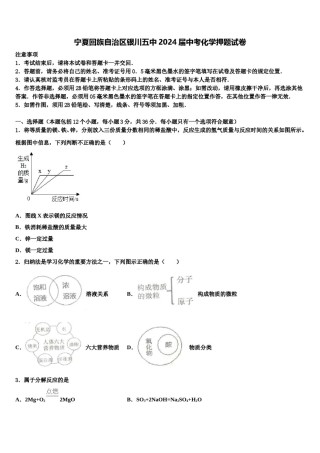 宁夏回族自治区银川五中2024届中考化学押题试卷含解析.doc
