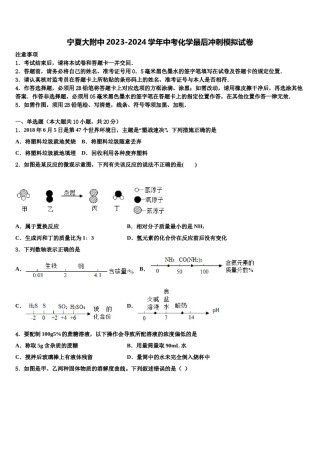 宁夏大附中2023-2024学年中考化学最后冲刺模拟试卷含解析.doc