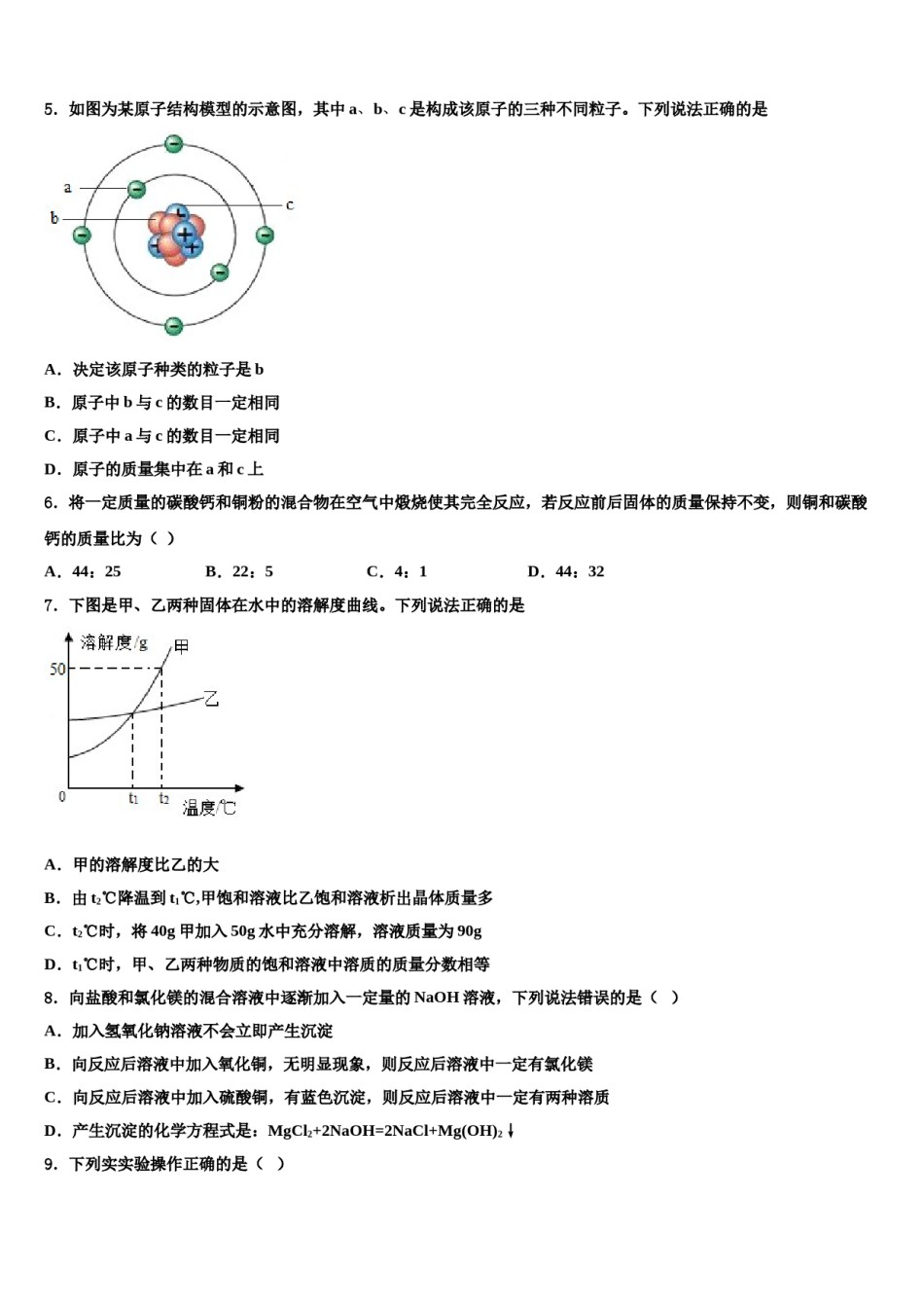 宁夏省固原市泾源县市级名校2024届中考化学对点突破模拟试卷含解析.doc_第2页