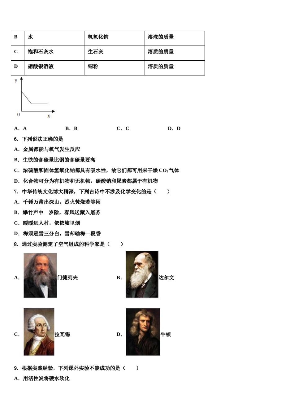 安徽合肥包河区四十八中学2023-2024学年中考化学考试模拟冲刺卷含解析.doc_第2页