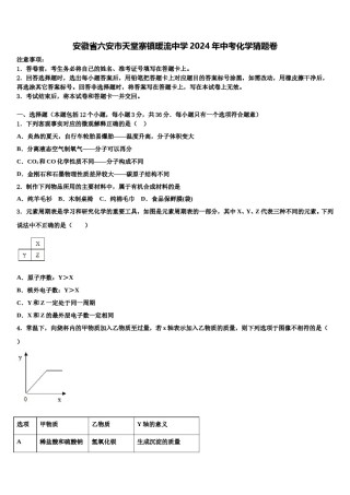 安徽省六安市天堂寨镇暖流中学2024年中考化学猜题卷含解析.doc