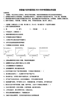 安徽省六安市霍邱县2024年中考四模化学试题含解析.doc