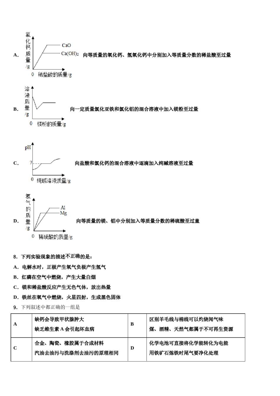 安徽省合肥市长丰县2024年中考化学模试卷含解析.doc_第3页