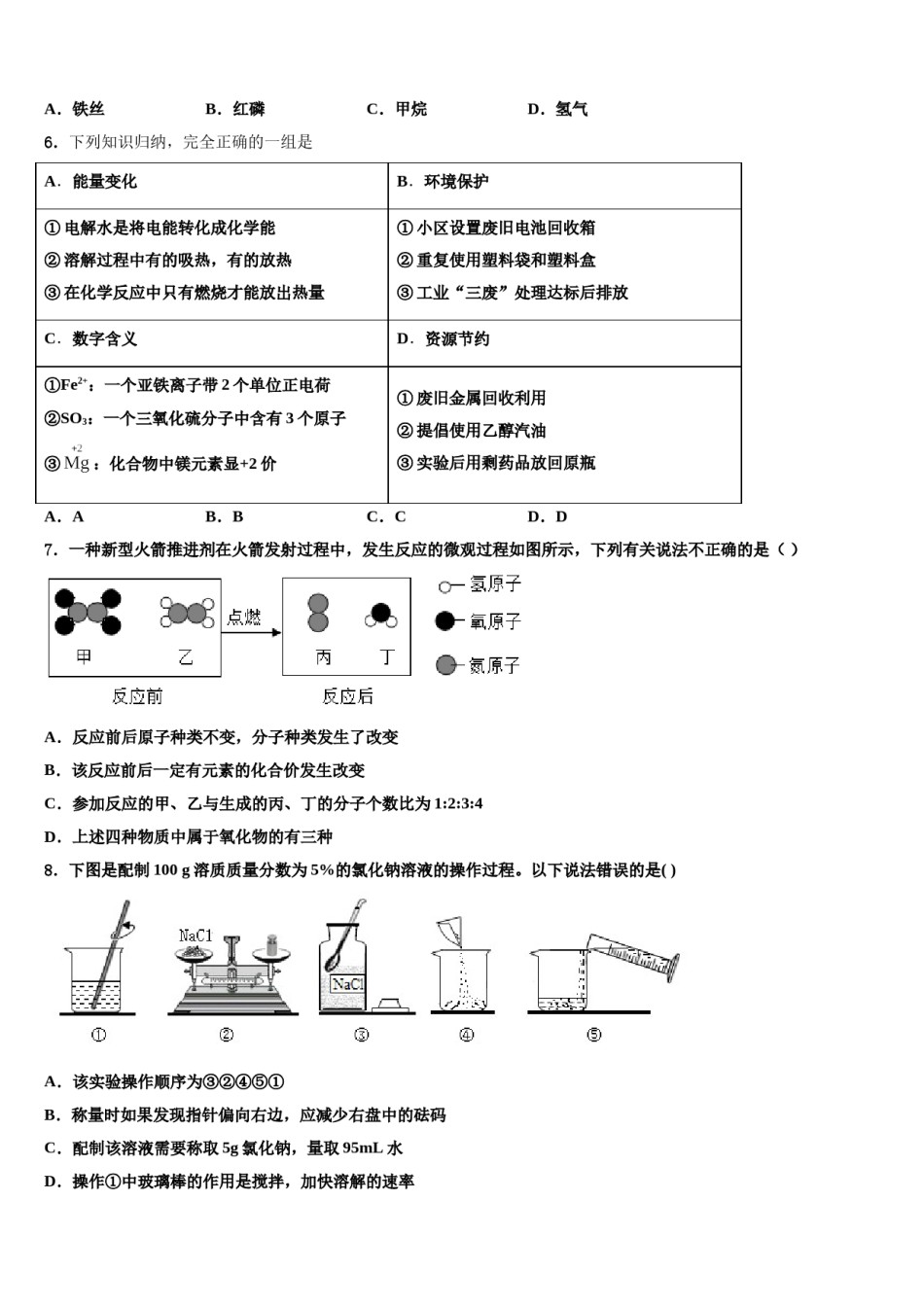 安徽省合肥庐江县联考2024年中考适应性考试化学试题含解析.doc_第2页