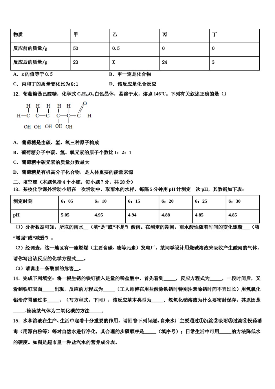安徽省安庆市区二十三校2024年毕业升学考试模拟卷化学卷含解析.doc_第3页
