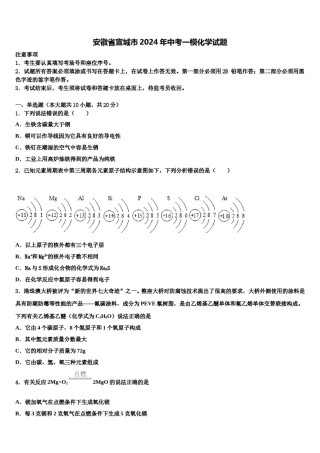 安徽省宣城市2024年中考一模化学试题含解析.doc