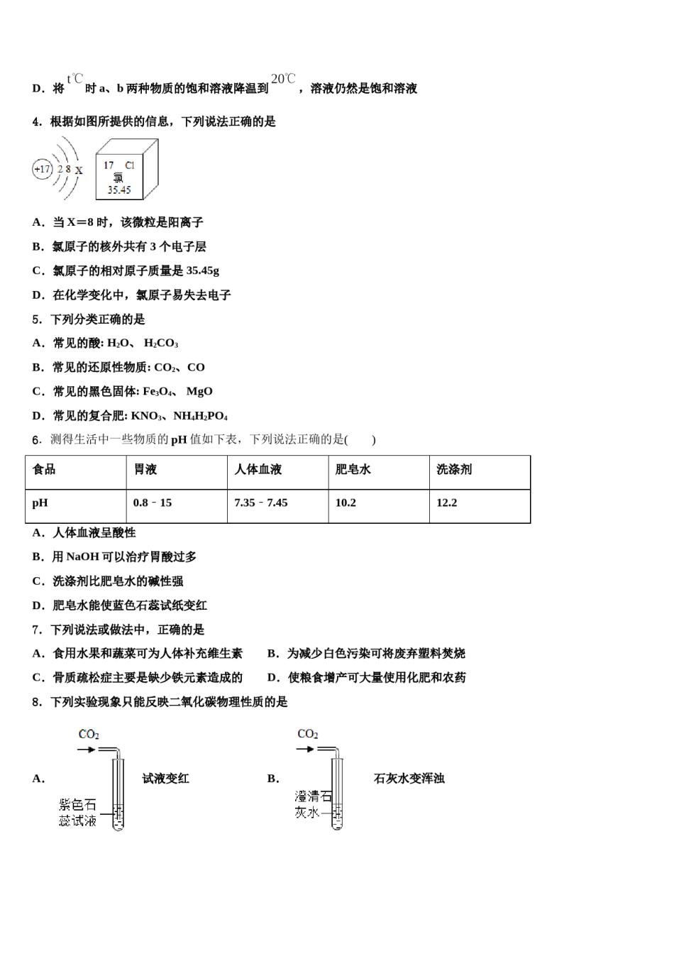 安徽省宣城市奋飞校2024年中考化学对点突破模拟试卷含解析.doc_第2页