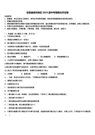 安徽省宿州地区2024届中考猜题化学试卷含解析.doc