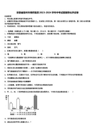 安徽省宿州市埇桥集团2023-2024学年中考试题猜想化学试卷含解析.doc