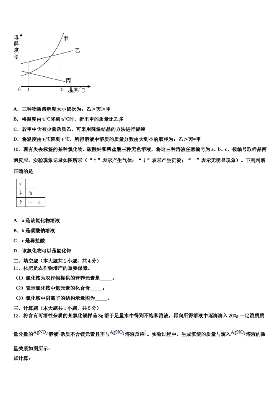 安徽省庐阳区五校联考2023-2024学年中考化学最后冲刺浓缩精华卷含解析.doc_第3页