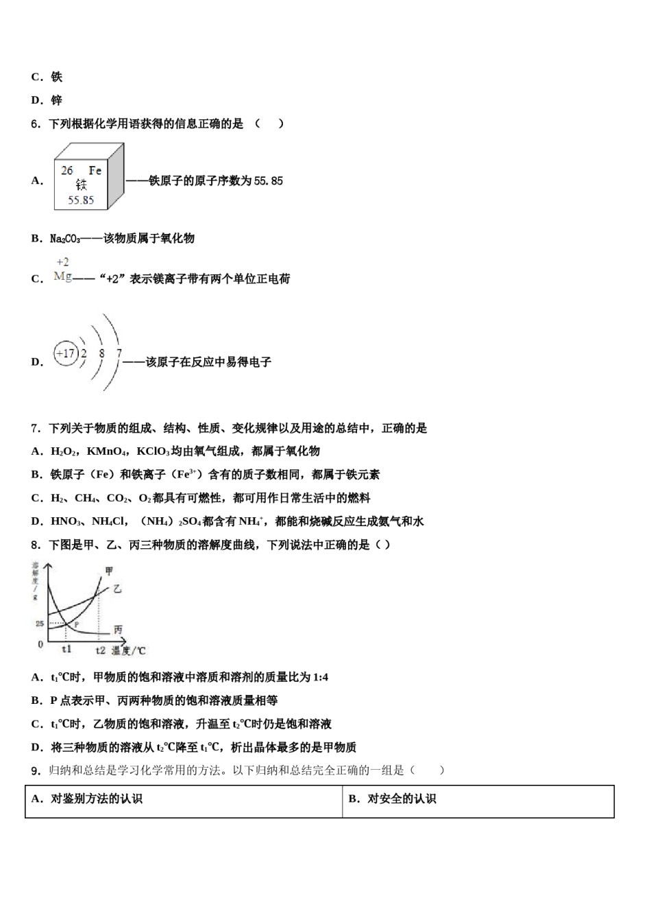 安徽省蚌埠新城实验校2023-2024学年十校联考最后化学试题含解析.doc_第2页