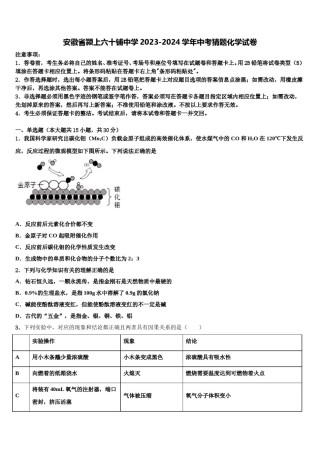 安徽省颍上六十铺中学2023-2024学年中考猜题化学试卷含解析.doc