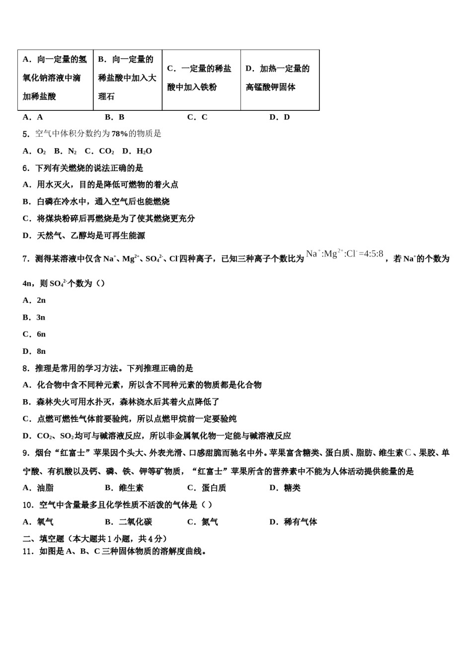 安徽许镇重点名校2024届中考化学最后一模试卷含解析.doc_第2页