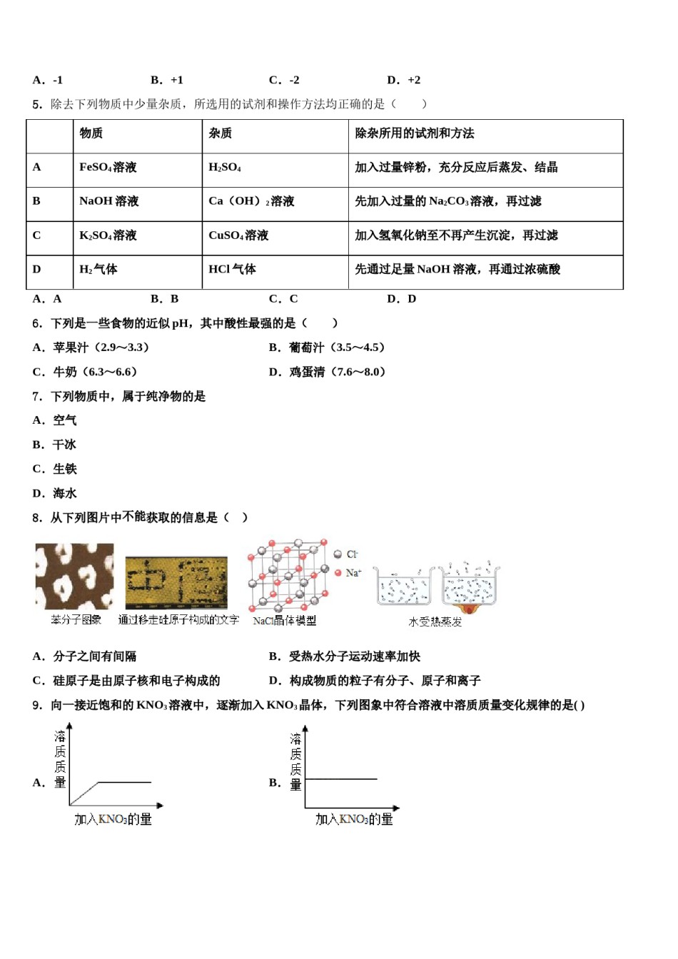山东德州市武城县2023-2024学年毕业升学考试模拟卷化学卷含解析.doc_第2页
