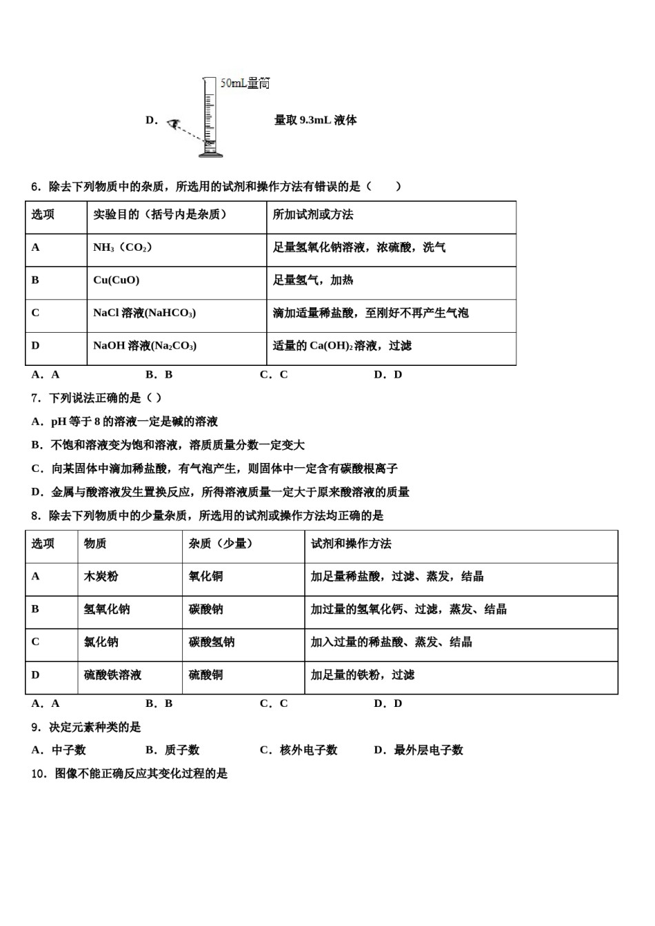 山东滨州阳信县2023-2024学年中考化学对点突破模拟试卷含解析.doc_第3页