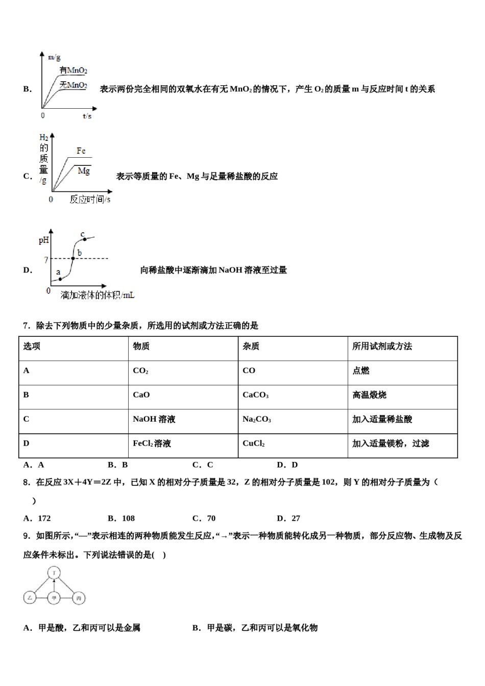 山东省2023-2024学年中考化学全真模拟试卷含解析.doc_第3页