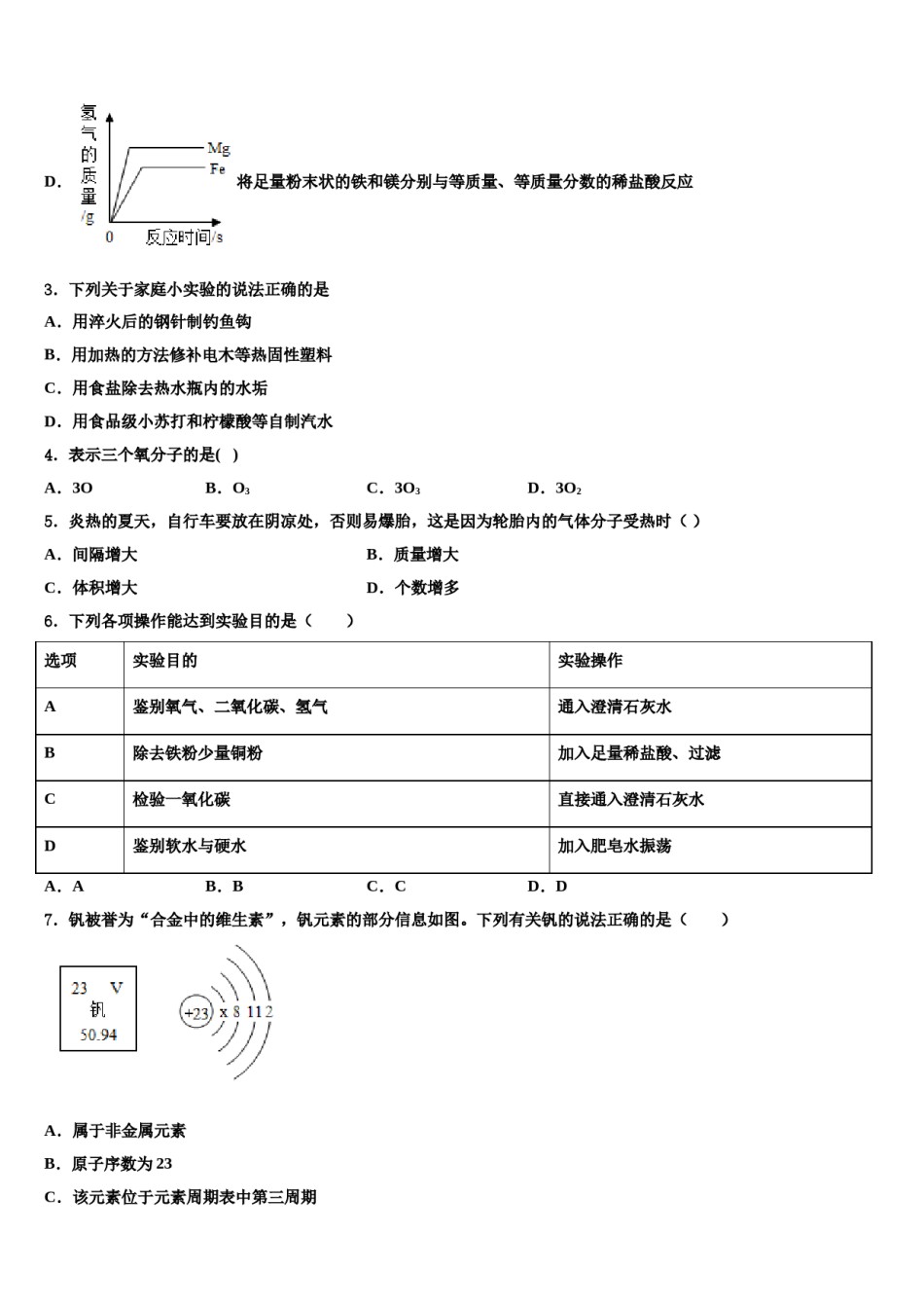 山东省东平实验中学2023-2024学年中考一模化学试题含解析.doc_第2页