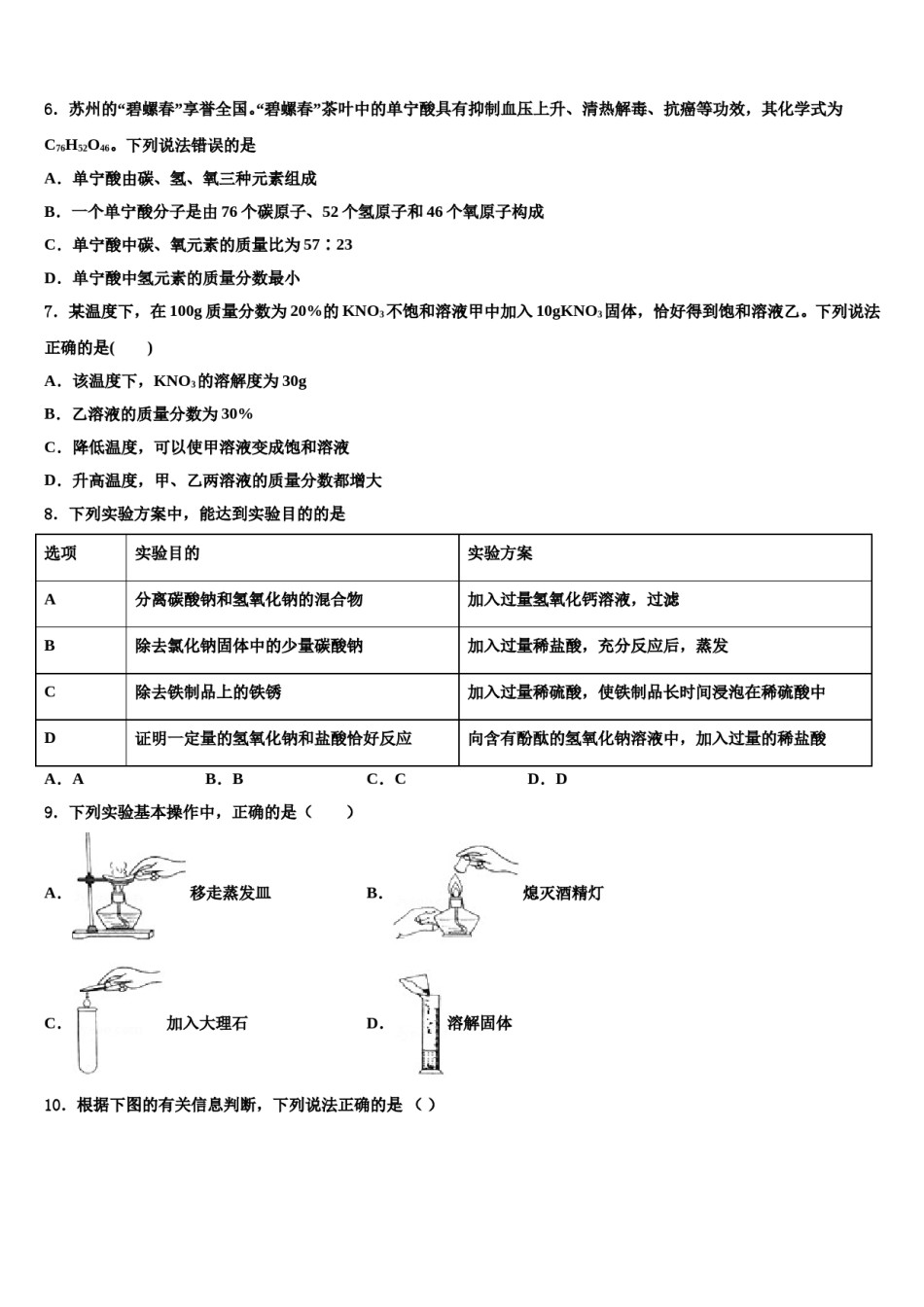 山东省东营地区2024年中考化学模拟试题含解析.doc_第2页