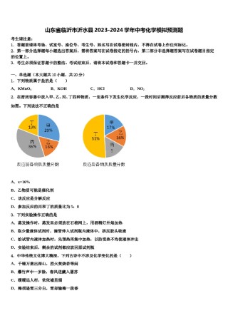 山东省临沂市沂水县2023-2024学年中考化学模拟预测题含解析.doc