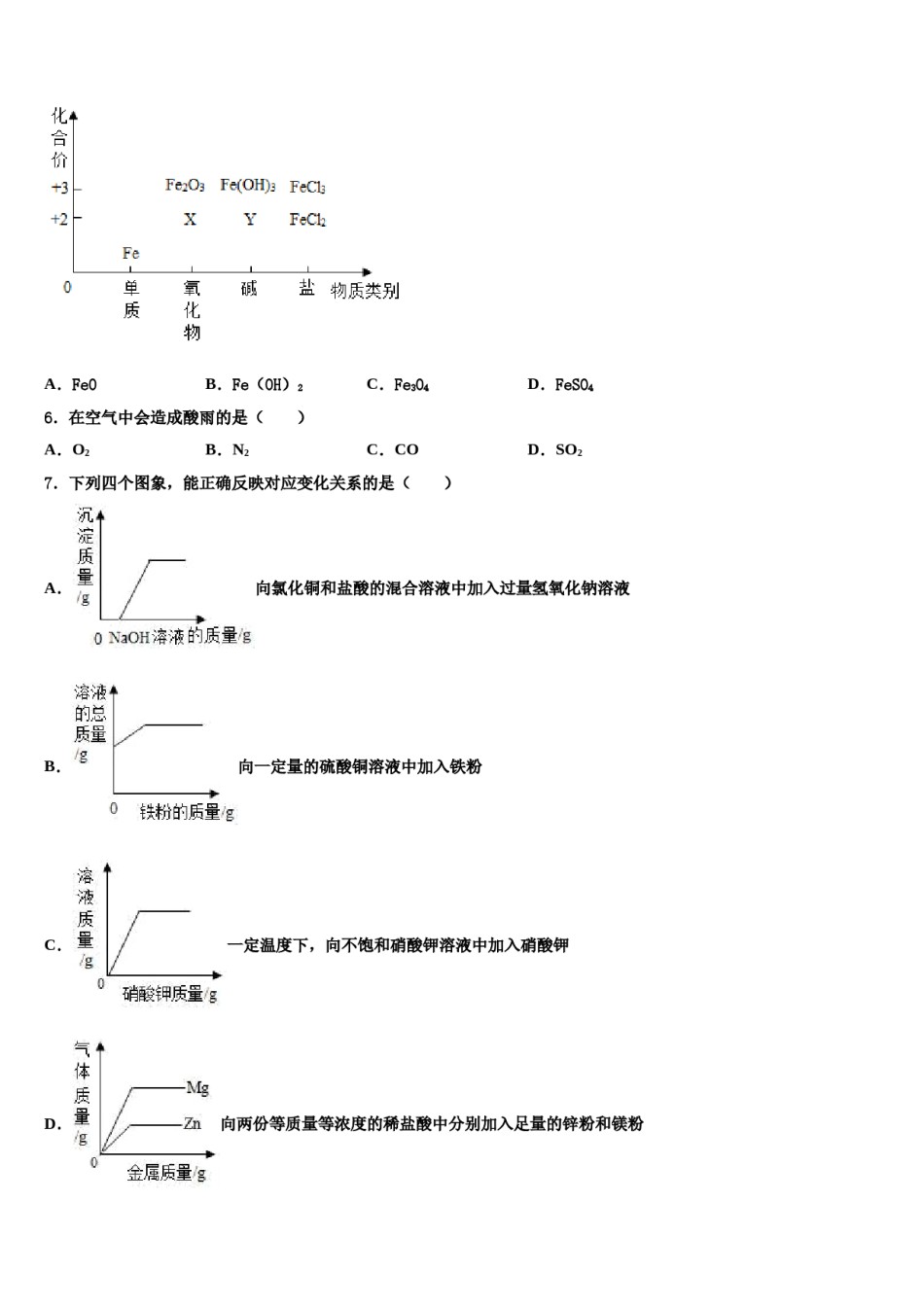 山东省临沂市经济开发区达标名校2024届毕业升学考试模拟卷化学卷含解析.doc_第2页