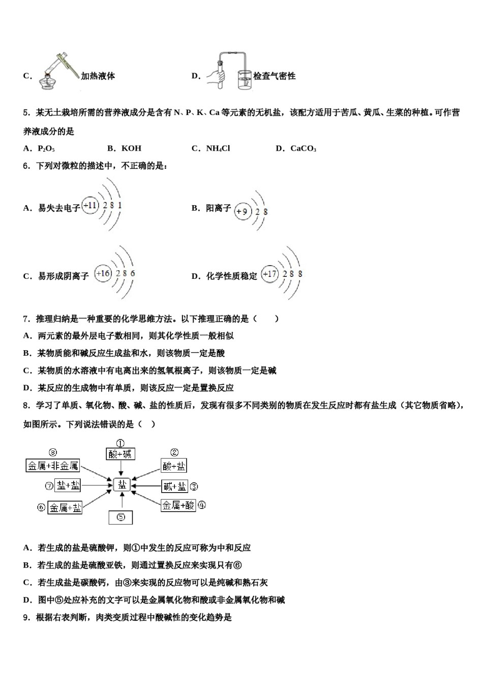 山东省威海乳山市市级名校2024年中考适应性考试化学试题含解析.doc_第2页