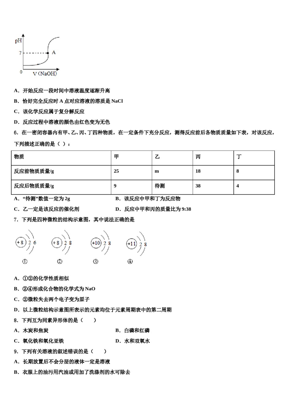 山东省威海文登区四校联考2023-2024学年中考化学最后一模试卷含解析.doc_第2页