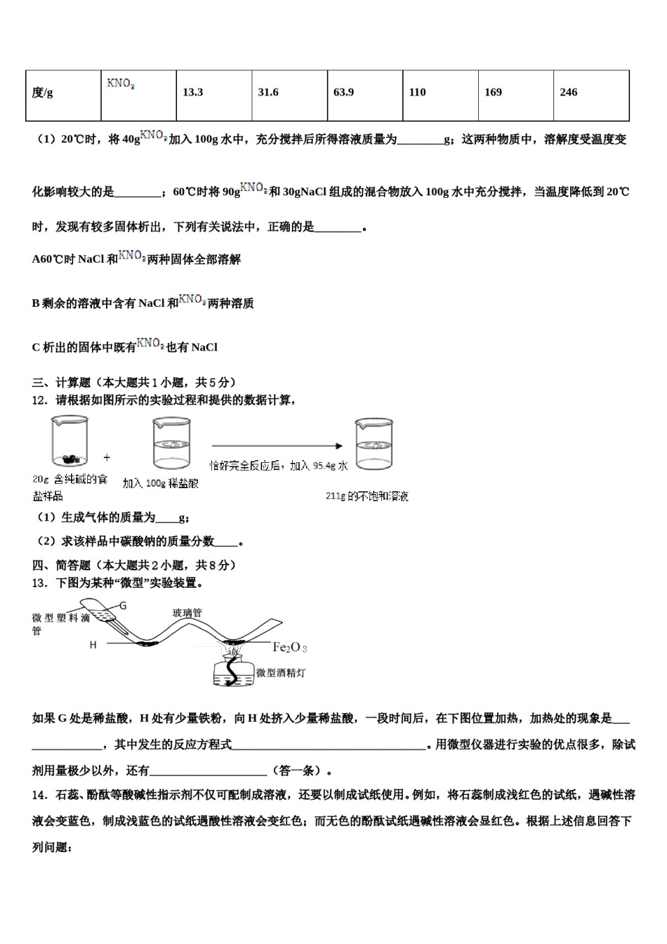 山东省德州市齐河县2024届中考化学适应性模拟试题含解析.doc_第3页
