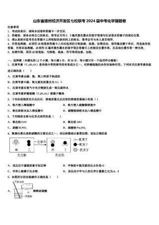 山东省德州经济开发区七校联考2024届中考化学猜题卷含解析.doc