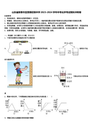 山东省新泰市宫里镇初级中学2023-2024学年中考化学考试模拟冲刺卷含解析.doc