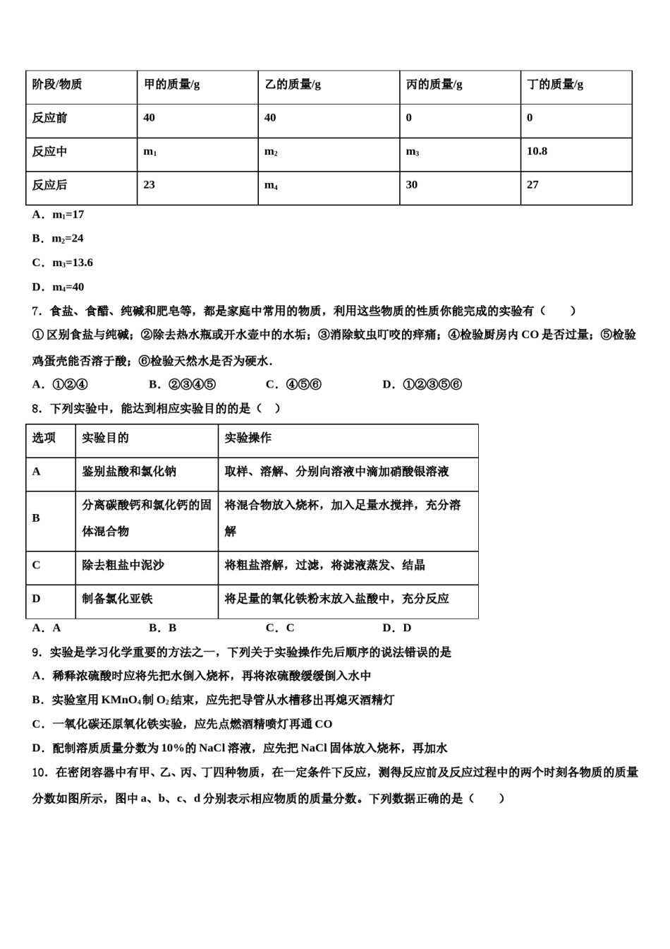 山东省无棣县鲁北高新技术开发区实验学校2023-2024学年中考联考化学试题含解析.doc_第3页