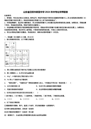 山东省日照市新营中学2024年中考化学押题卷含解析.doc