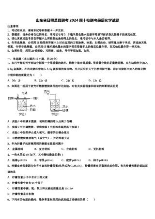 山东省日照莒县联考2024届十校联考最后化学试题含解析.doc