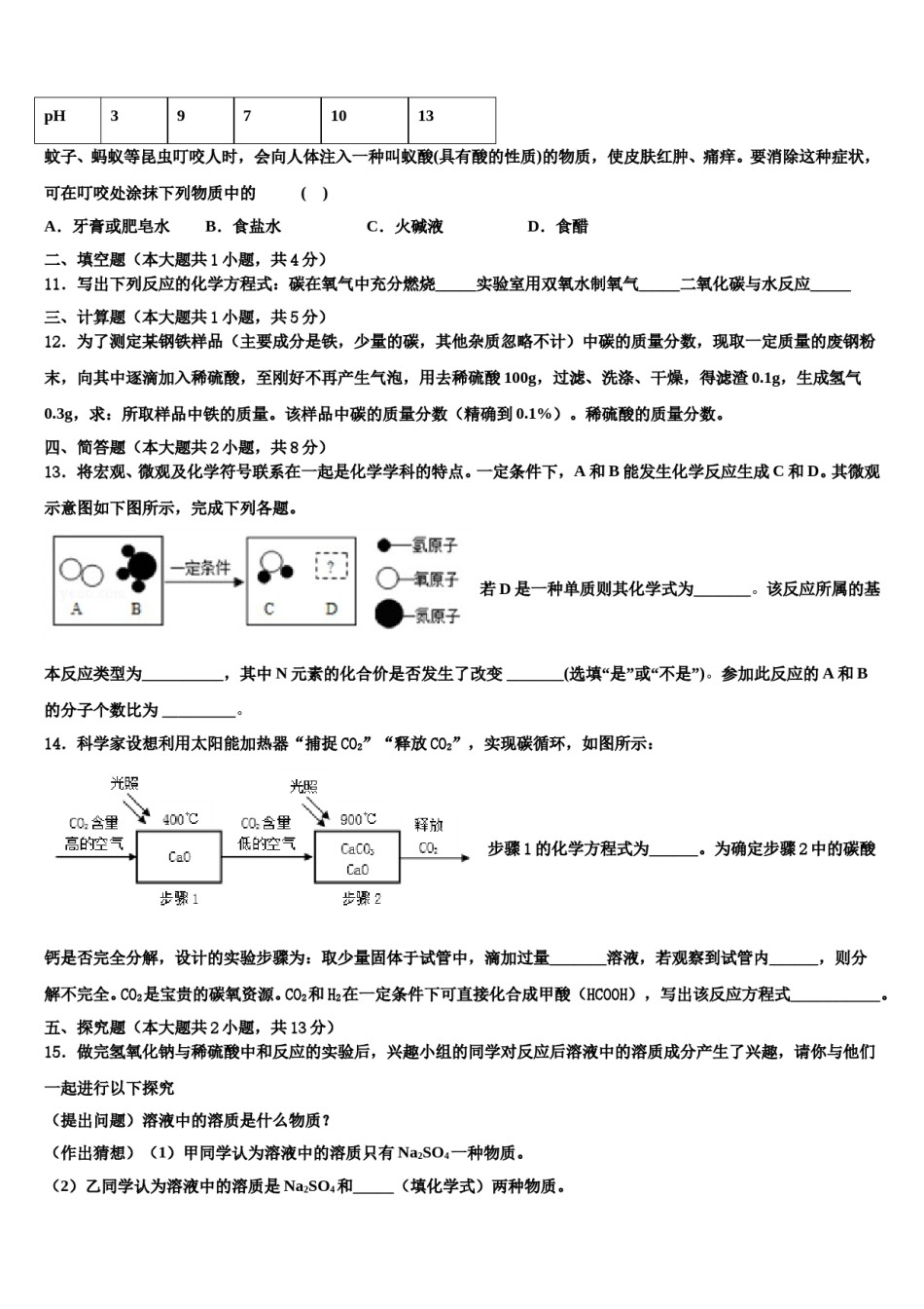 山东省泰安泰山区七校联考2024年中考猜题化学试卷含解析.doc_第3页