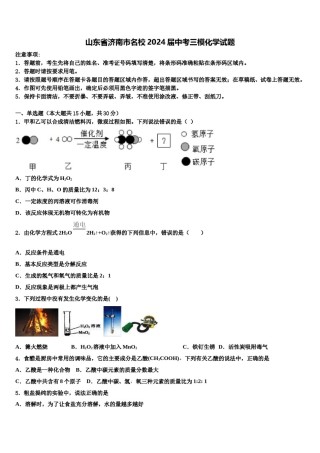 山东省济南市名校2024届中考三模化学试题含解析.doc