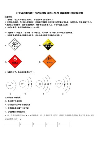 山东省济南市章丘市达标名校2023-2024学年中考五模化学试题含解析.doc