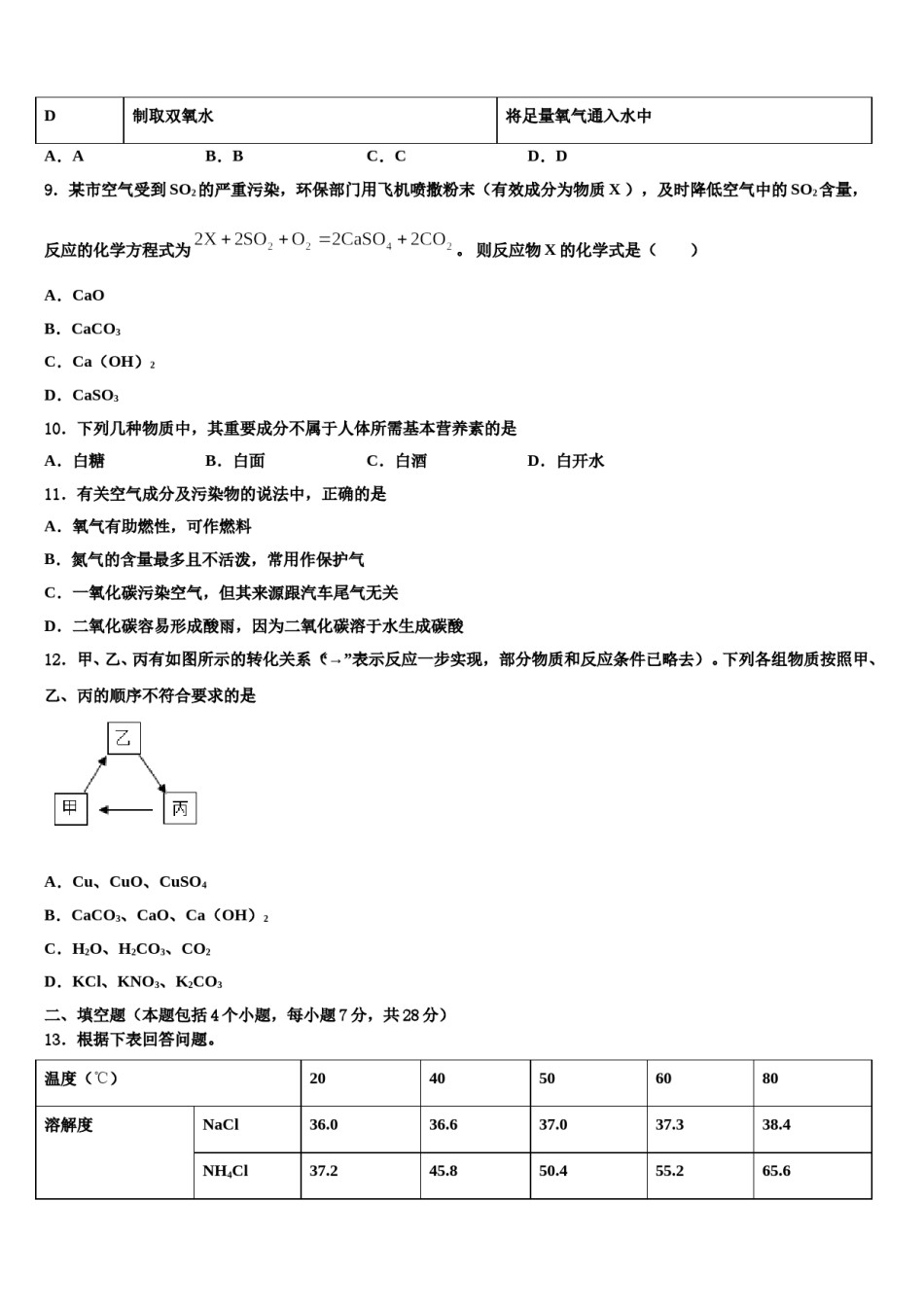 山东省滨州市邹平市部分校2023-2024学年中考化学考前最后一卷含解析.doc_第3页