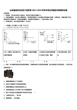 山东省滨州沾化区六校联考2023-2024学年中考化学最后冲刺模拟试卷含解析.doc