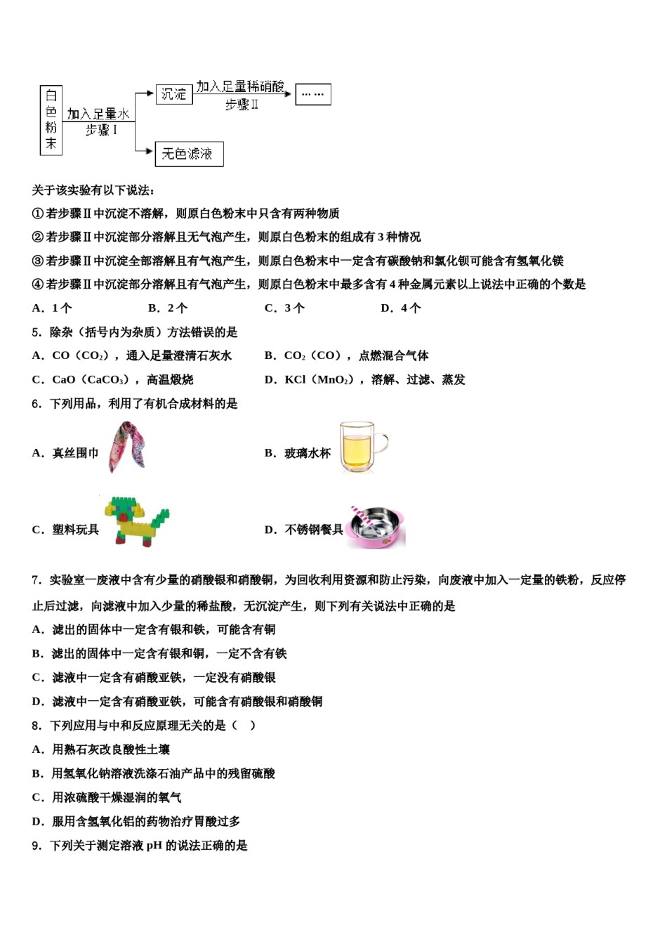 山东省潍坊市寿光重点中学2024届中考化学押题试卷含解析.doc_第2页